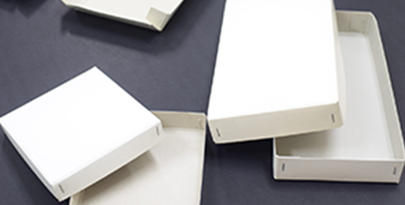 特殊形状の化粧箱事例、簡易箱・機械箱