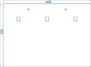 紙製ディスプレイボード、ハンガーディスプレイ　サイズ：290（フックホール3個）